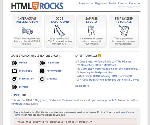 Desktop html5rocks.com